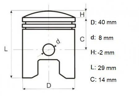 Set piston 4T GX35 40mm, Elefant [1]