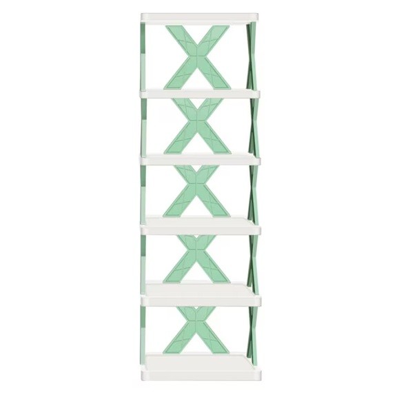 Organizator de Pantofi, Flippy, 5 Straturi, din ABS, Suport Modular, 65.5 x 24 x 26 cm, Turcoaz [2]