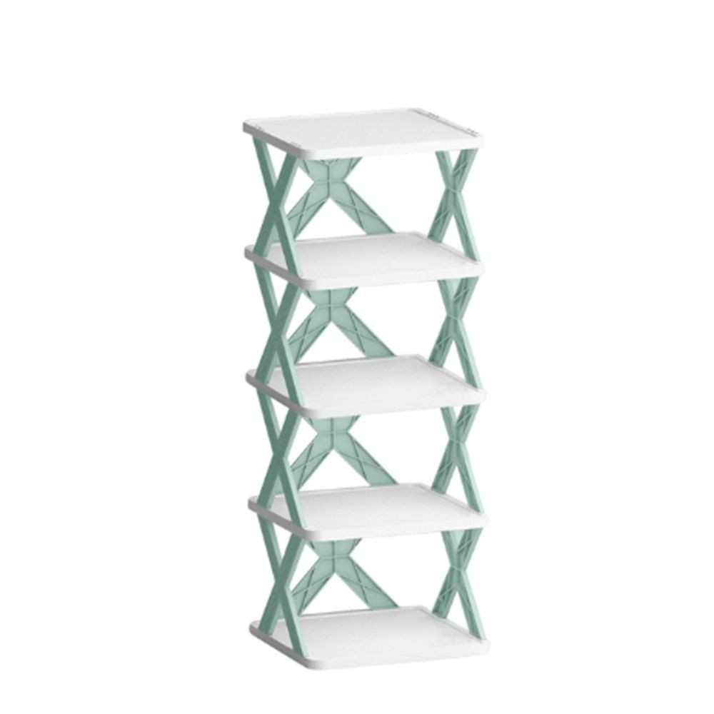Casă și camping - Organizator de Pantofi, Flippy, 5 Straturi, din ABS, Suport Modular, 65.5 x 24 x 26 cm, Turcoaz