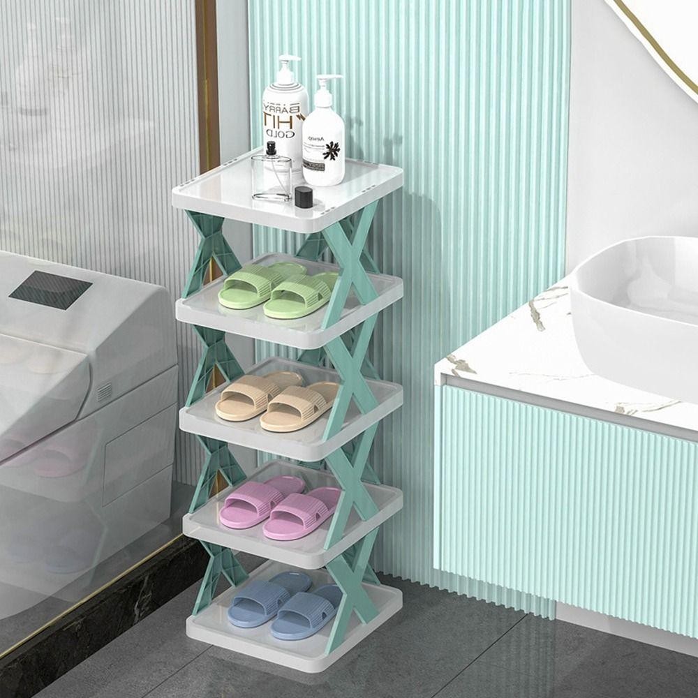 Organizator de Pantofi, Flippy, 5 Straturi, din ABS, Suport Modular, 65.5 x 24 x 26 cm, Turcoaz [4]