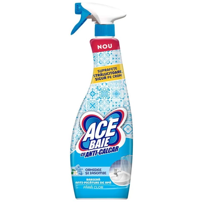 Detergenți și soluții de curățenie - Solutie, Ace, Spray Baie fara Clor 650 ml Orhidee si Iasomie