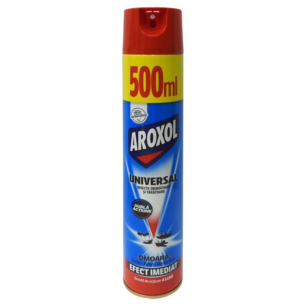 Detergenți și soluții de curățenie - Spray, Aroxol Insecticid Universal, 500 ml Clasic