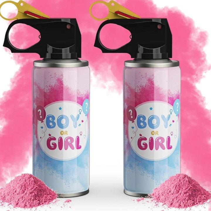 Spray Gender Reveal, Flippy, 260 ml, din Amidon de Porumb, Dezvaluire Gen Bebelusi, Roz [2]