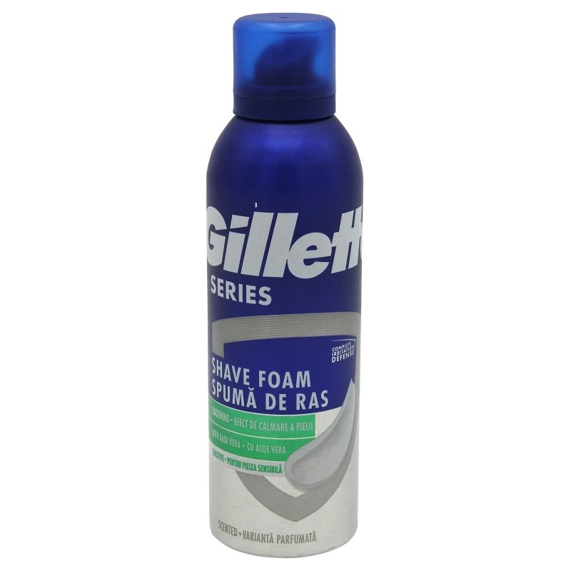 Îngrijire personală și cosmetice - Spuma, Gillette, Ras 200 ml Series Piele Sensibila Aloe Vera