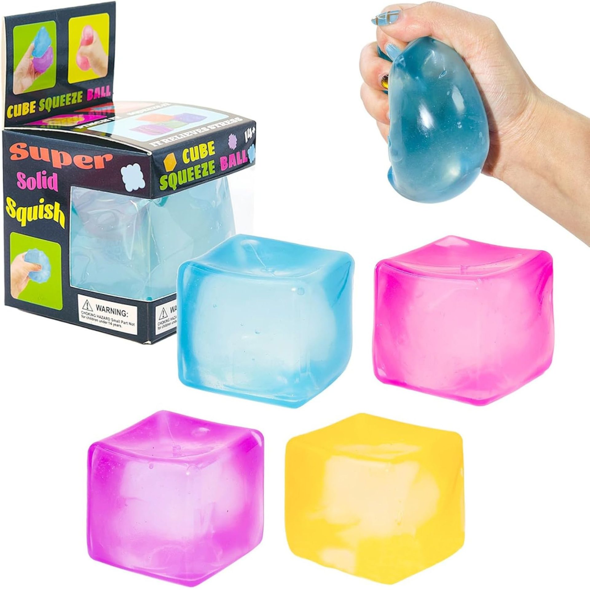 Jucarie Senzoriala Squishy, Flippy, Model Cub de Gheata, 1 Bucata, Jucarie Antistres pentru Copii si Adulti, Efect Calmant cu Revenire Lenta, 5.5 x 5.5 x 5.5 cm, Culoare Aleatorie [1]