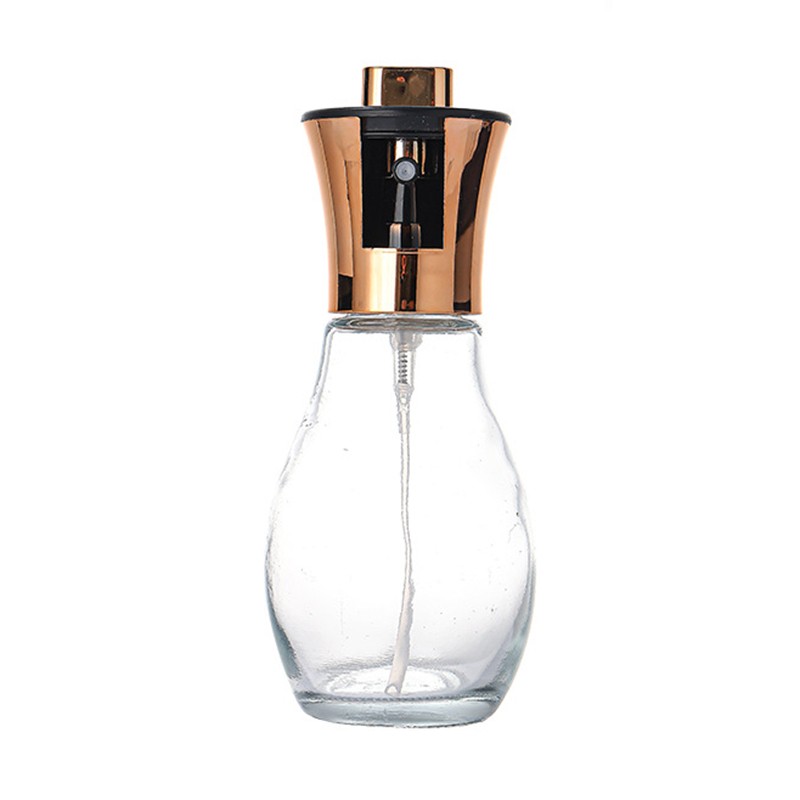 Casă și camping - Sticla de ulei cu Pulverizator, Flippy, Sticla pentru Lichide de Bucatarie, Otet, Sos, 16.7 x 5.2 cm, Volum 200 ml, Roz Gold