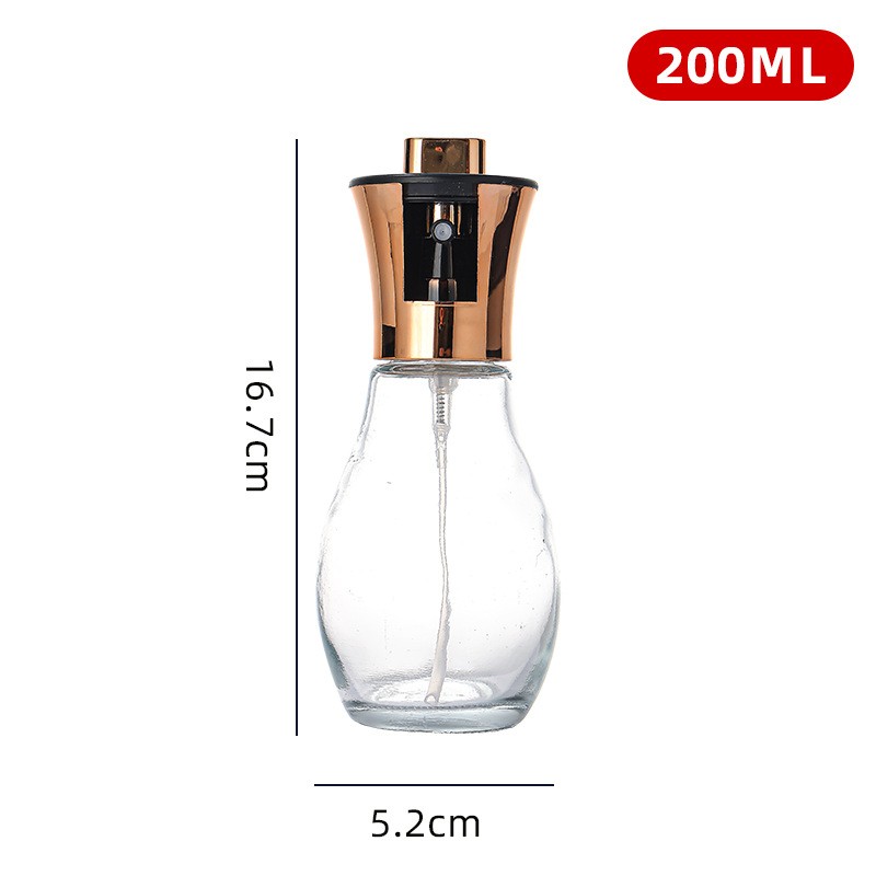 Sticla de ulei cu Pulverizator, Flippy, Sticla pentru Lichide de Bucatarie, Otet, Sos, 16.7 x 5.2 cm, Volum 200 ml, Roz Gold [1]