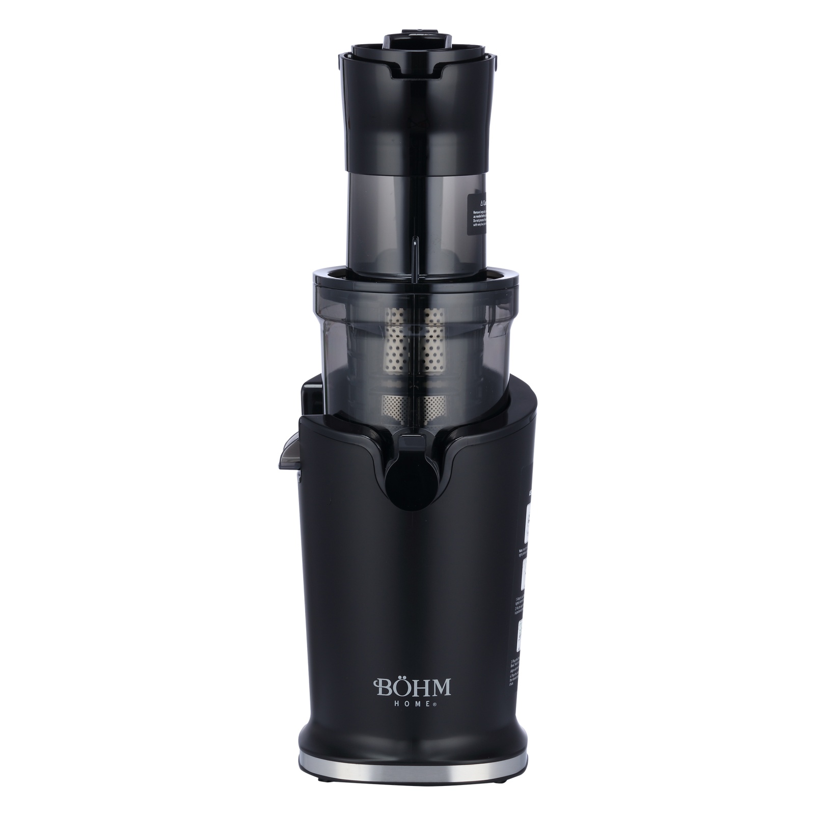 Casă și camping - Storcator cu presare la rece BoHM Home BJS-201B, 200W, tub alimentare o89 mm, recipient suc 800 ml