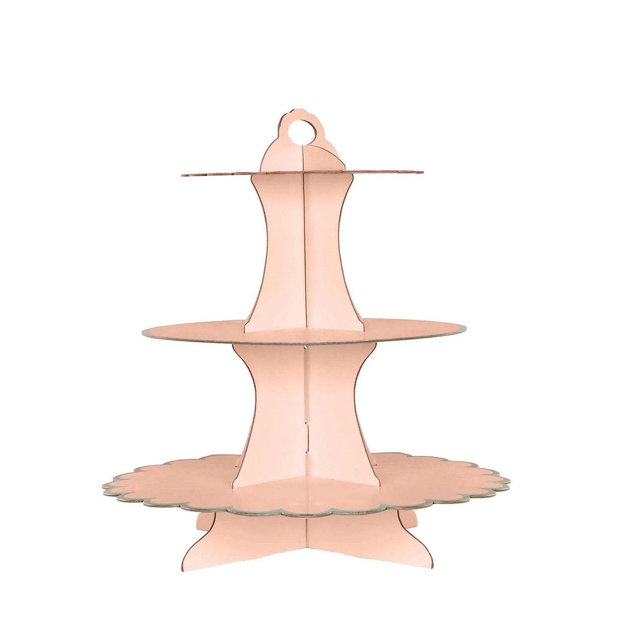 Etajera pentru Prajituri, Flippy, din Carton, 3 Nivele, 16/22/29 cm Diametru, Inaltime 38 cm, Roz [1]
