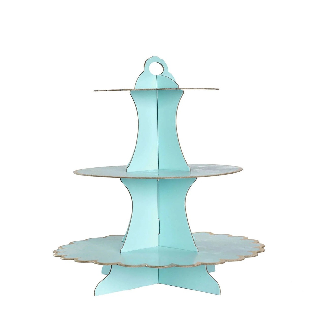 Etajera pentru Prajituri, Flippy, din Carton, 3 Nivele, 16/22/29 cm Diametru, Inaltime 38 cm, Albastru [4]