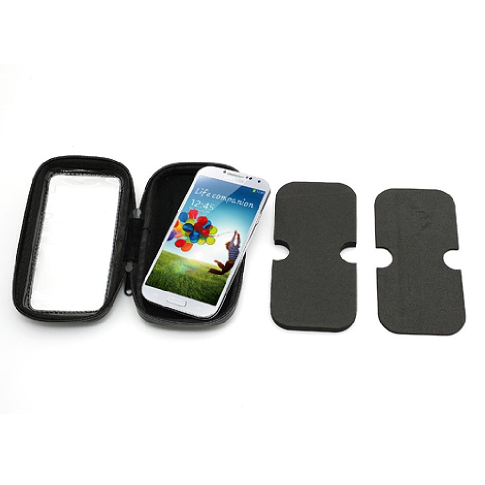Suport husa telefon mobil Flippy pentru bicicleta si motocicleta, rezistent apa si socuri, touchscreen, 360 rotativ, negru, 4.8 - 5.4 inch [4]