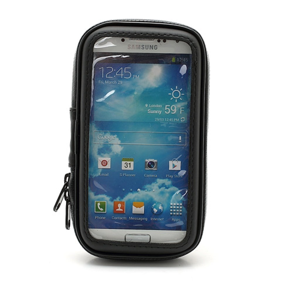 Suport husa telefon mobil Flippy pentru bicicleta si motocicleta, rezistent apa si socuri, touchscreen, 360 rotativ, negru, 4.8 - 5.4 inch [6]