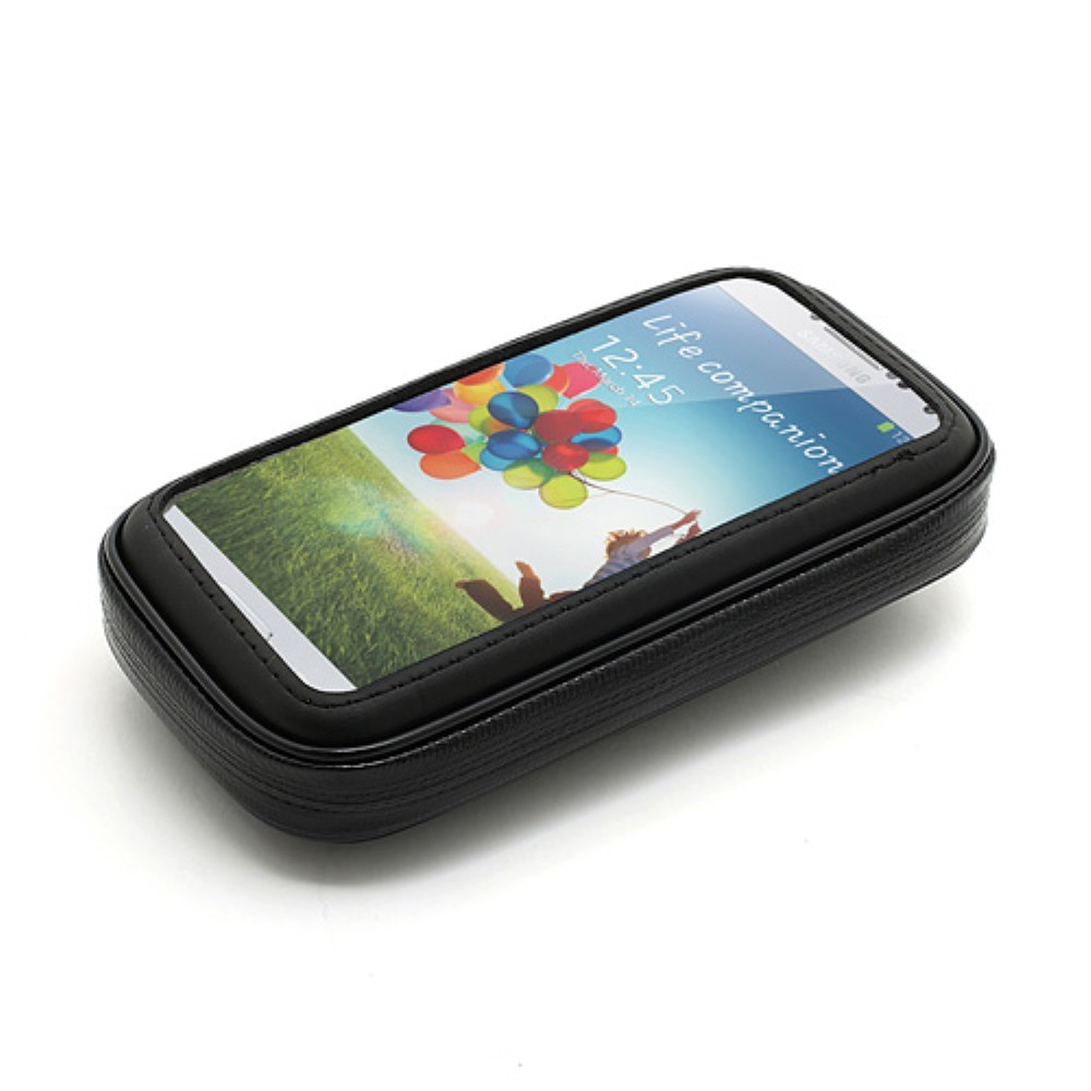 Suport husa telefon mobil Flippy pentru bicicleta si motocicleta, rezistent apa si socuri, touchscreen, 360 rotativ, negru, 4.8 - 5.4 inch [2]