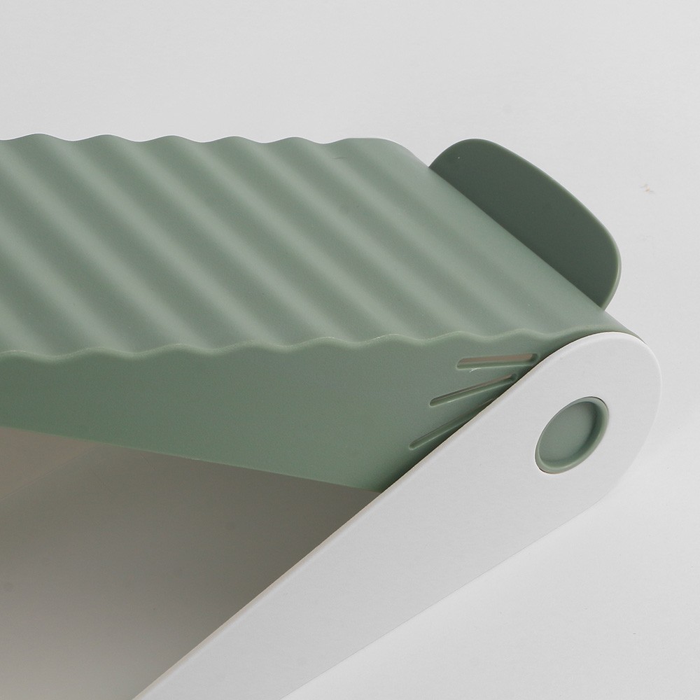 Suport pentru Pantofi, Flippy, cu Două Straturi, Organizator, Antiderapant și Durabil, Inălțime Reglabilă, 25.5x11x7.5 cm, Verde, 150 g [4]