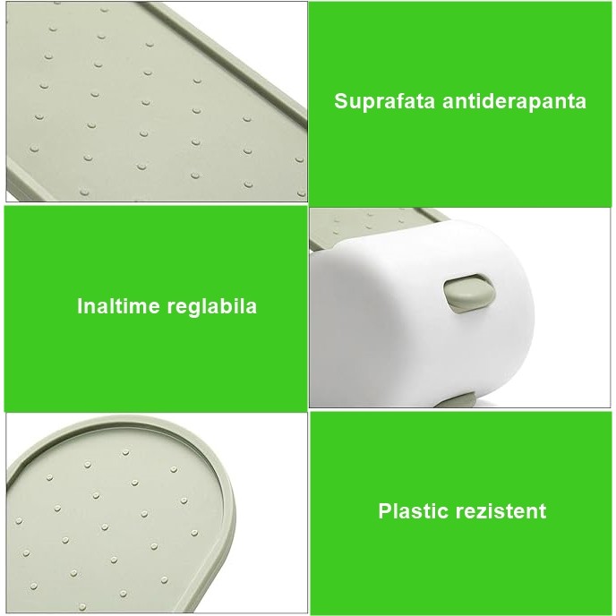 Suport pentru Pantofi, Flippy, cu Două Straturi, Organizator, Antiderapant și Durabil, Inălțime Reglabilă, 28x18x11 cm, Verde, 150 g [2]