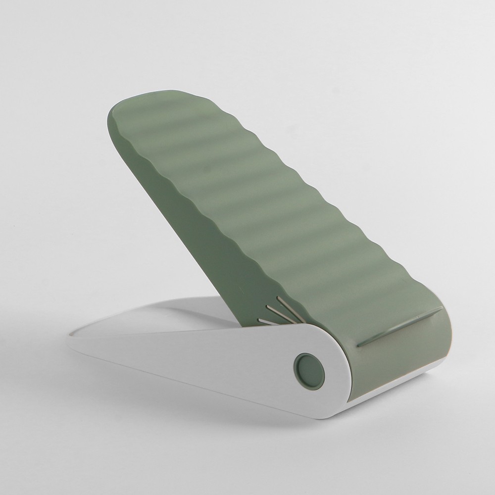 Suport pentru Pantofi, Flippy, cu Două Straturi, Organizator, Antiderapant și Durabil, Inălțime Reglabilă, 25.5x11x7.5 cm, Verde, 150 g [6]