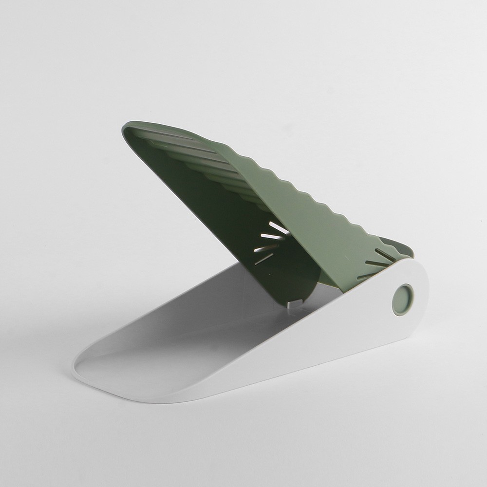 Suport pentru Pantofi, Flippy, cu Două Straturi, Organizator, Antiderapant și Durabil, Inălțime Reglabilă, 25.5x11x7.5 cm, Verde, 150 g [5]