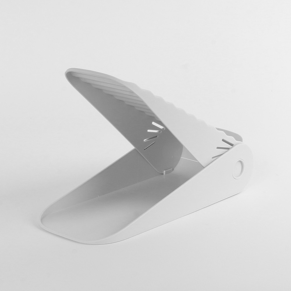 Suport pentru Pantofi, Flippy, cu Două Straturi, Organizator, Antiderapant și Durabil, Inălțime Reglabilă, 25.5x11x7.5 cm, Alb, 150 g [4]