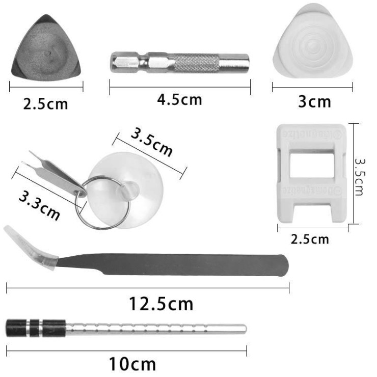 Surubelnite pentru Reparea Telefoanelor, Flippy, Set 115-in-1 Cromate, Demontarea Repararea Ceasurilor, Electronicelor Mici, Maner detalii Albe, 18 x 11 x 6 cm, Negru [7]