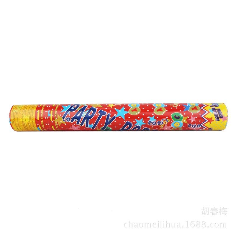 Tun de Confetti, Flippy, Party Popper 40 cm, Model Stelute, Inimioare, Paiete Lucioase, 3 cm Diametru, Multicolor [3]