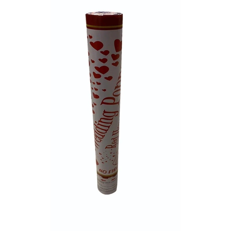 Tun Confetti, Flippy, Model Wedding Popper Inimi, 40 cm, Ambalaj din Carton, Eliberare prin Rasucire, Rosu [6]