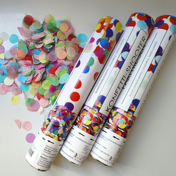 Tun de Confetti, 40 cm. Flippy, Model Konffetti Shooter, Paiete din Hartie, Multicolor [2]