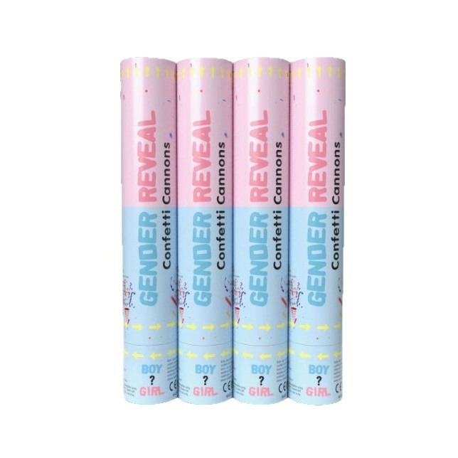 Tun Confetti, Flippy, Model Gender Reveal, Confetti Cannons, 40 cm, Ambalaj din Carton, Eliberare prin Rasucire, Roz [3]