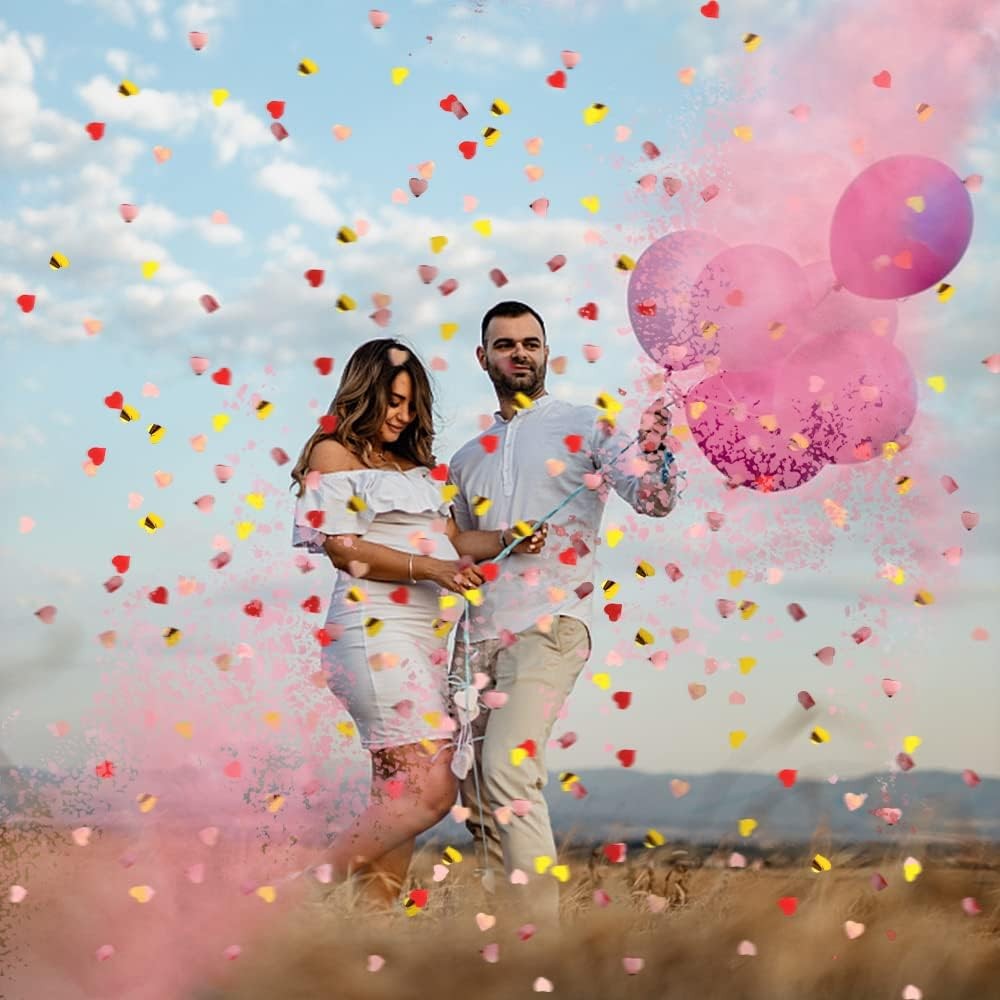 Tun Confetti, Flippy, Model Gender Reveal, Confetti Cannons, 40 cm, Ambalaj din Carton, Eliberare prin Rasucire, Roz [2]