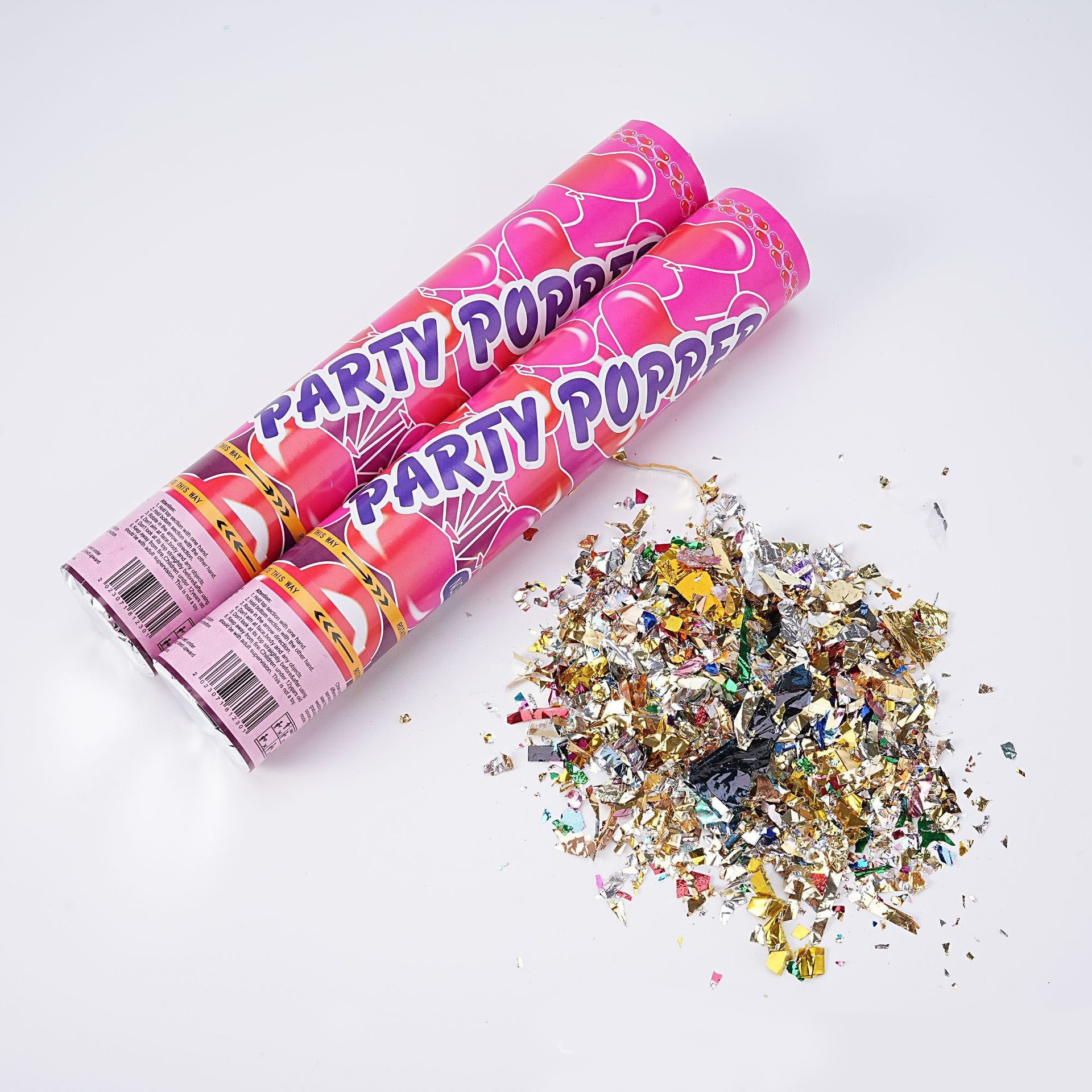 Cadouri și petreceri - Tun Confetti, Flippy, Model Mix din Folie, 40 cm, Ambalaj din Carton, Eliberare prin Rasucire, Multicolor