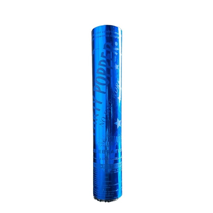 Tub de Confetti, Flippy, Party Popper, 30x5 cm, Confetii Lucioase Rezistente la Foc, Eliberare prin Rasucire, Albastru [4]