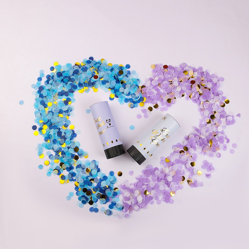 Tun de Confetti, Flippy, Best Wishes 11 x 4 cm, Model Buline din Hartie si Folie, Mov [3]