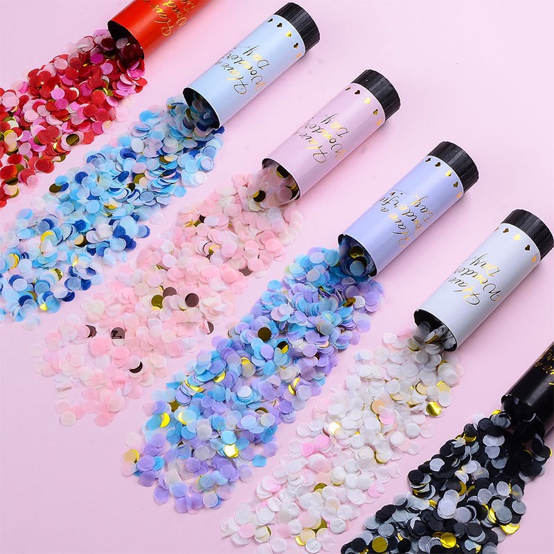Tun de Confetti, Flippy, Best Wishes 11 x 4 cm, Model Buline din Hartie si Folie, Mov [5]