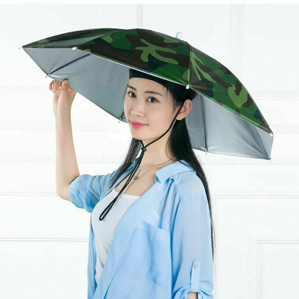 Umbrela de Cap, Flippy, Diametru 69 cm, Snur Reglabil de Cap, Protectie UV/Ploaie, Camuflaj [2]