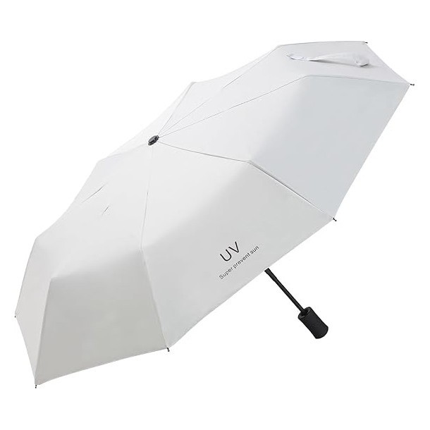 Umbrela de Ploaie Unisex, Flippy, cu Protectie UV Soare, Rezistenta la Vant si Ploaie, Pliabila, din Vinil si Otel, 96 x 67 cm, Bej deschis [1]