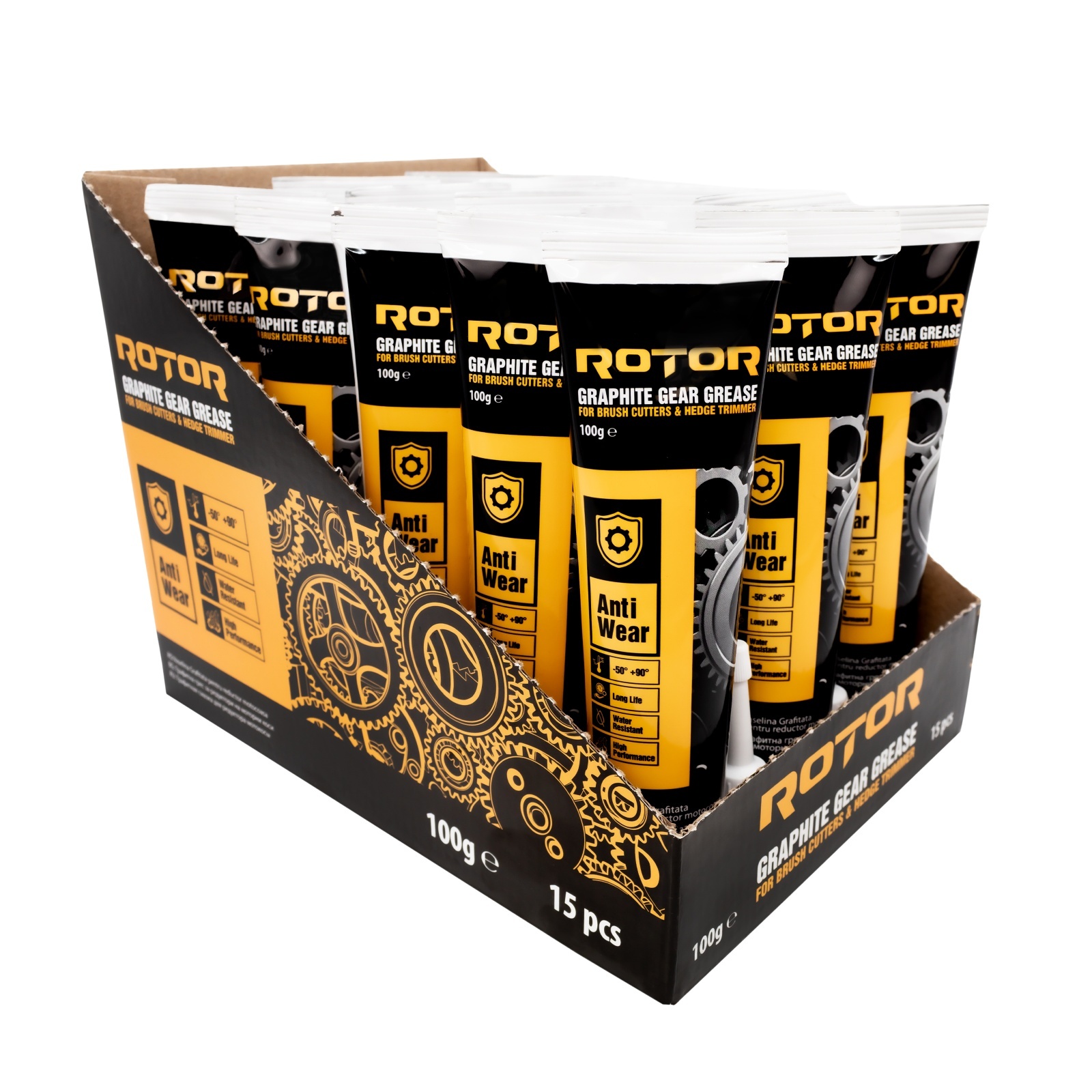 Vaselina grafitata pentru reductor motocoasa si foarfeca de gard viu ROTOR 100g, 15 bucati-bax [3]