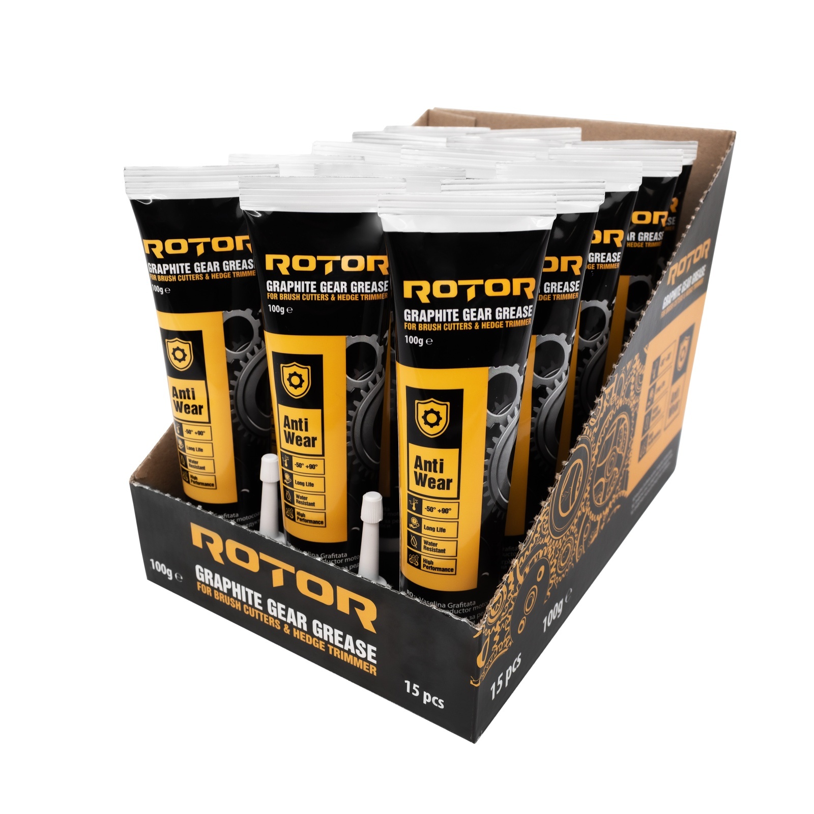 Vaselina grafitata pentru reductor motocoasa si foarfeca de gard viu ROTOR 100g, 15 bucati-bax [1]