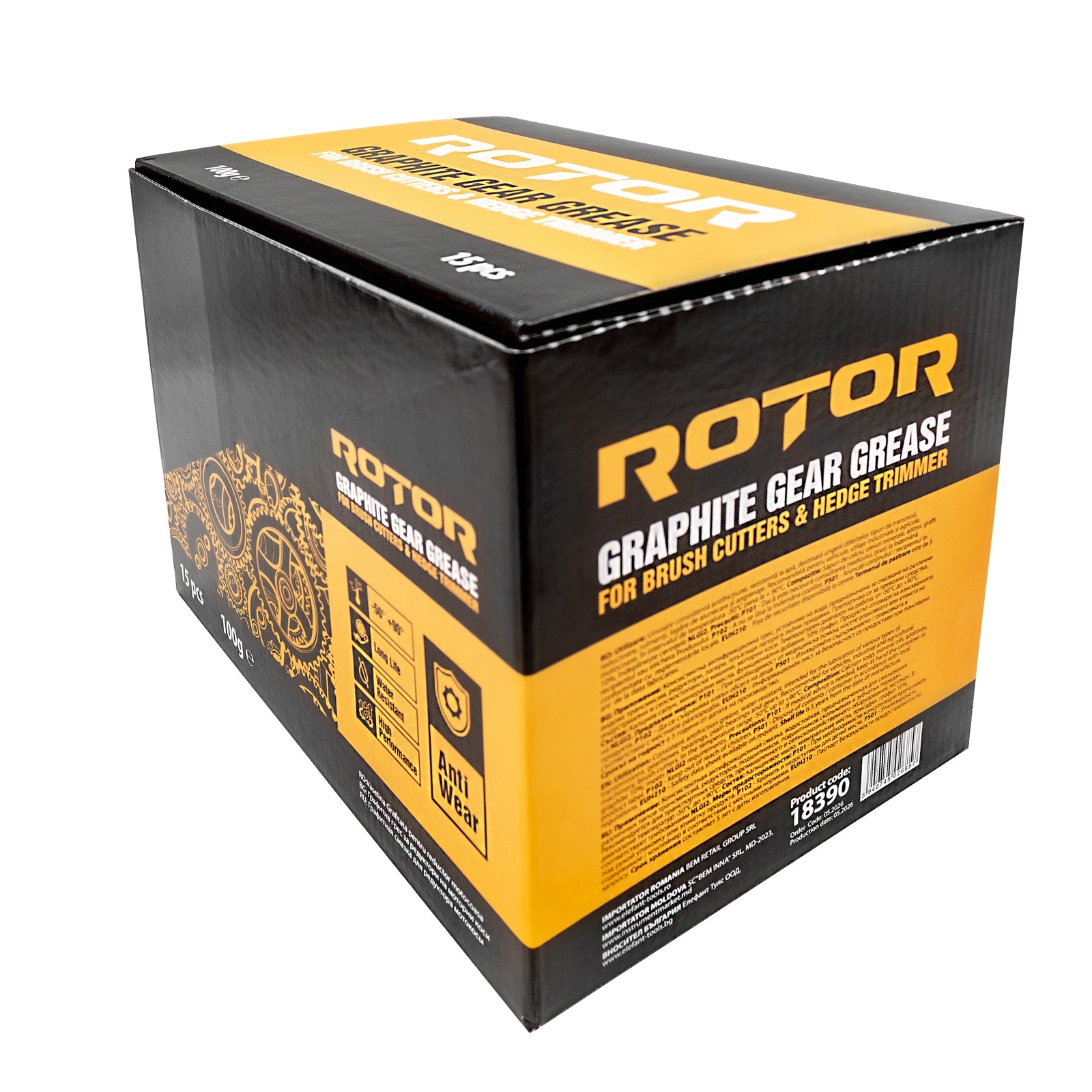 Vaselina grafitata pentru reductor motocoasa si foarfeca de gard viu ROTOR 100g, 15 bucati-bax [5]