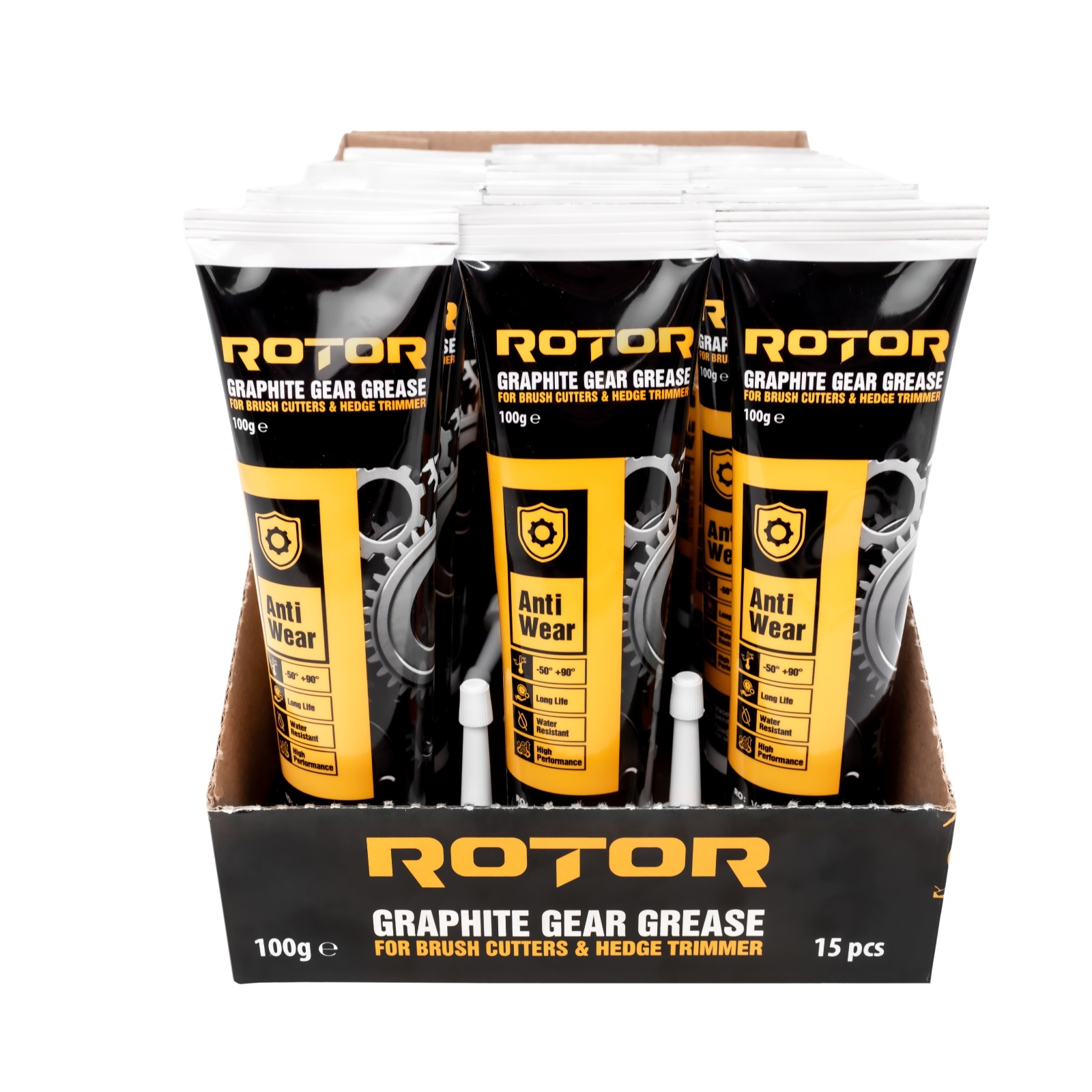 Vaselina grafitata pentru reductor motocoasa si foarfeca de gard viu ROTOR 100g, 15 bucati-bax [2]