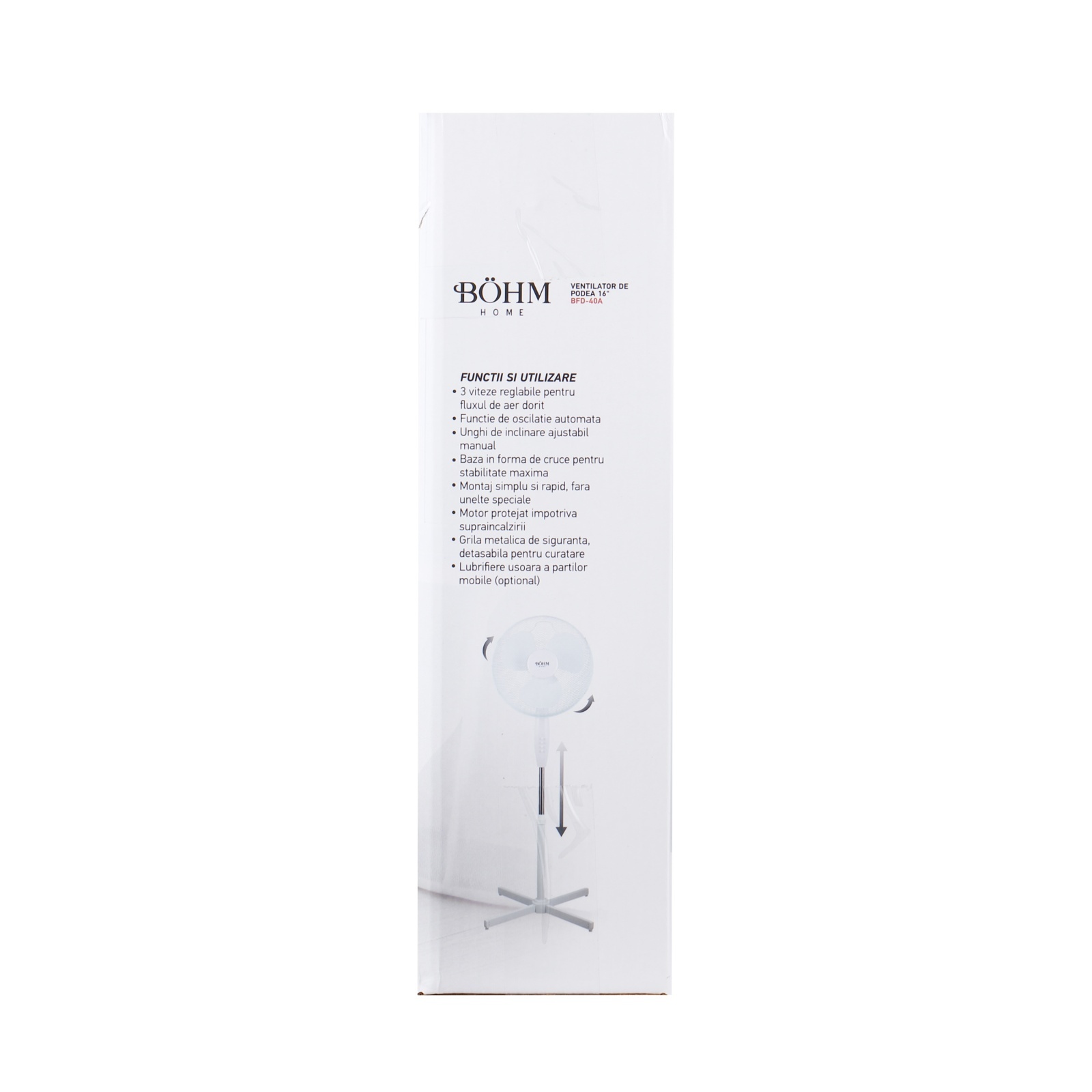 Ventilator de podea 16" BoHM BFD-40A, 45W, 3 trepte de viteza [7]