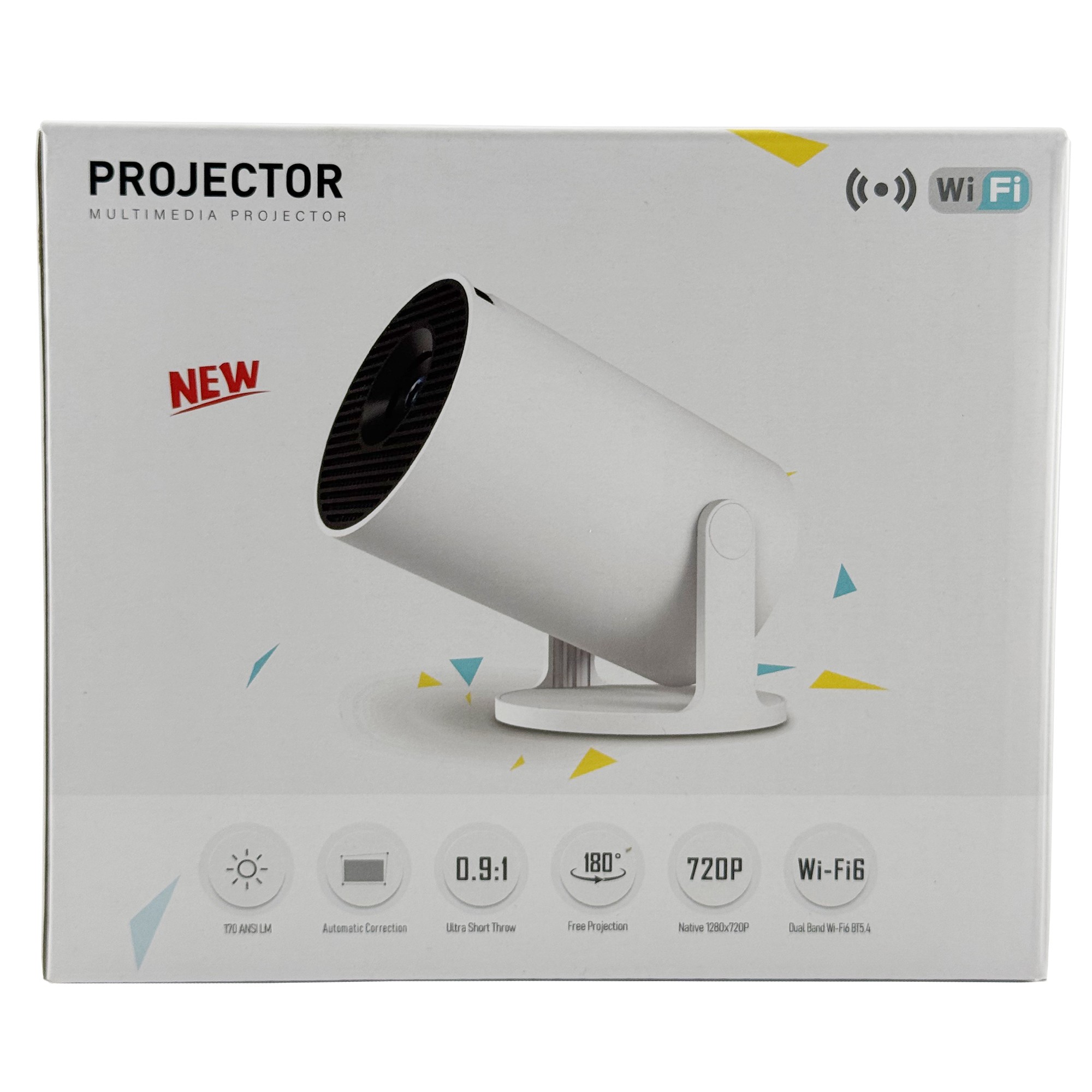 Video Proiector Portabil cilindric HY300PRO+, Flippy, Inteligent, ULTRA HD 1920 x 1080, Wireless, Compatibil cu Android/iOS, 13 x 11 x 9 cm, Alb [6]