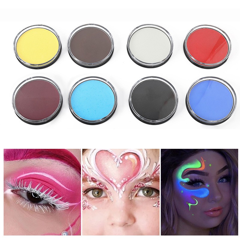 Vopsea pentru Fata si Corp, Flippy, cu Pigment Fosforescent, 30 g, Activare cu Apa, Visiniu [3]