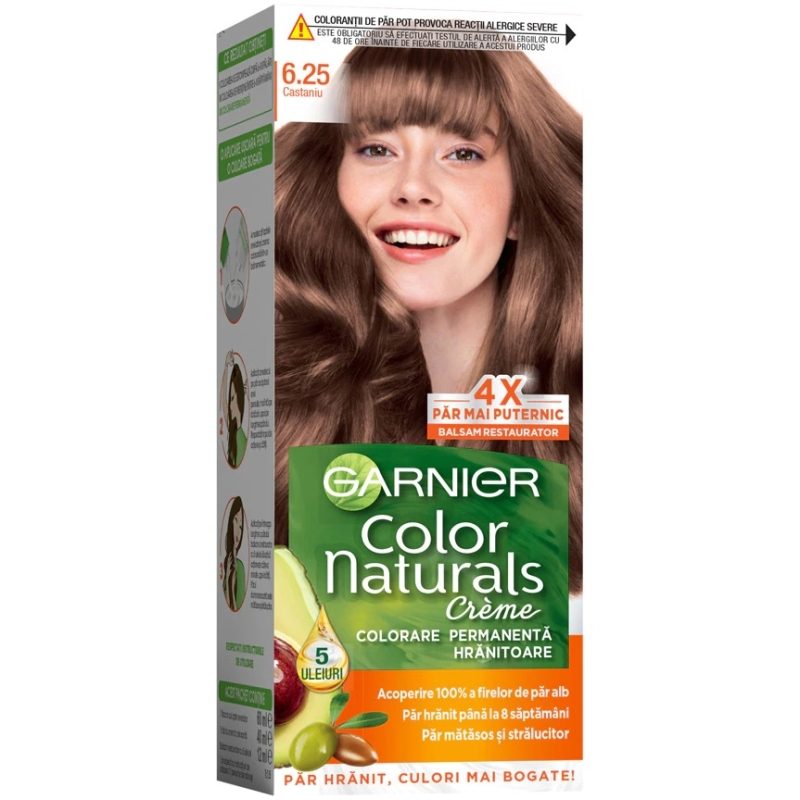 Îngrijire personală și cosmetice - Vopsea pentru Par, Garnier Color Naturals, 6/25 Castaniu
