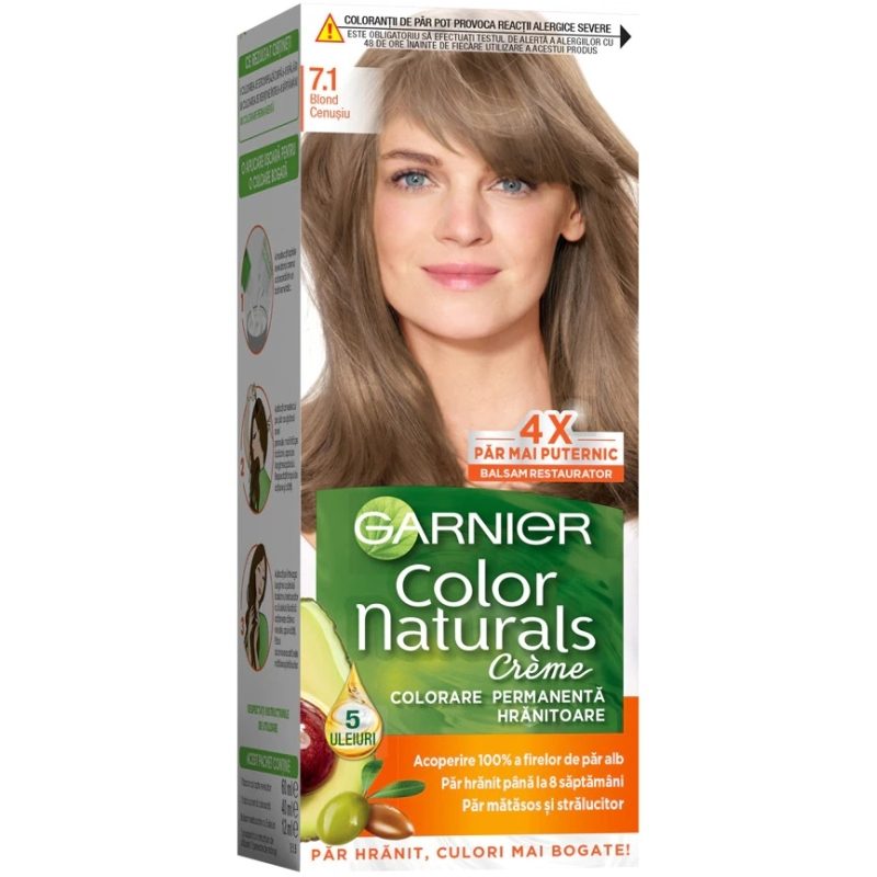 Îngrijire personală și cosmetice - Vopsea pentru Par, Garnier Color Naturals, 7/1 Blond Cenusiu
