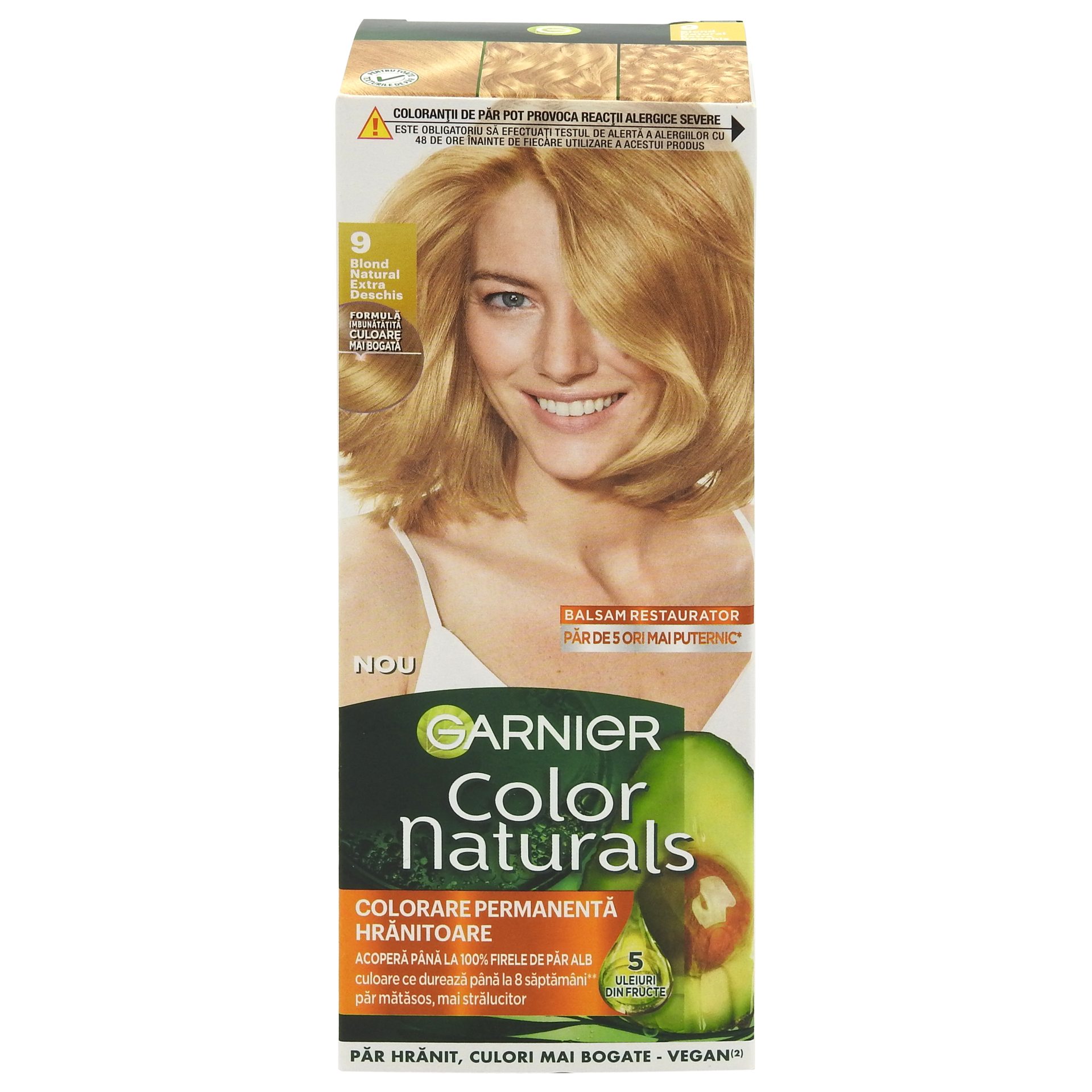 Îngrijire personală și cosmetice - Vopsea pentru Par, Garnier Color Naturals, 9 Blond Natural Extra Deschis