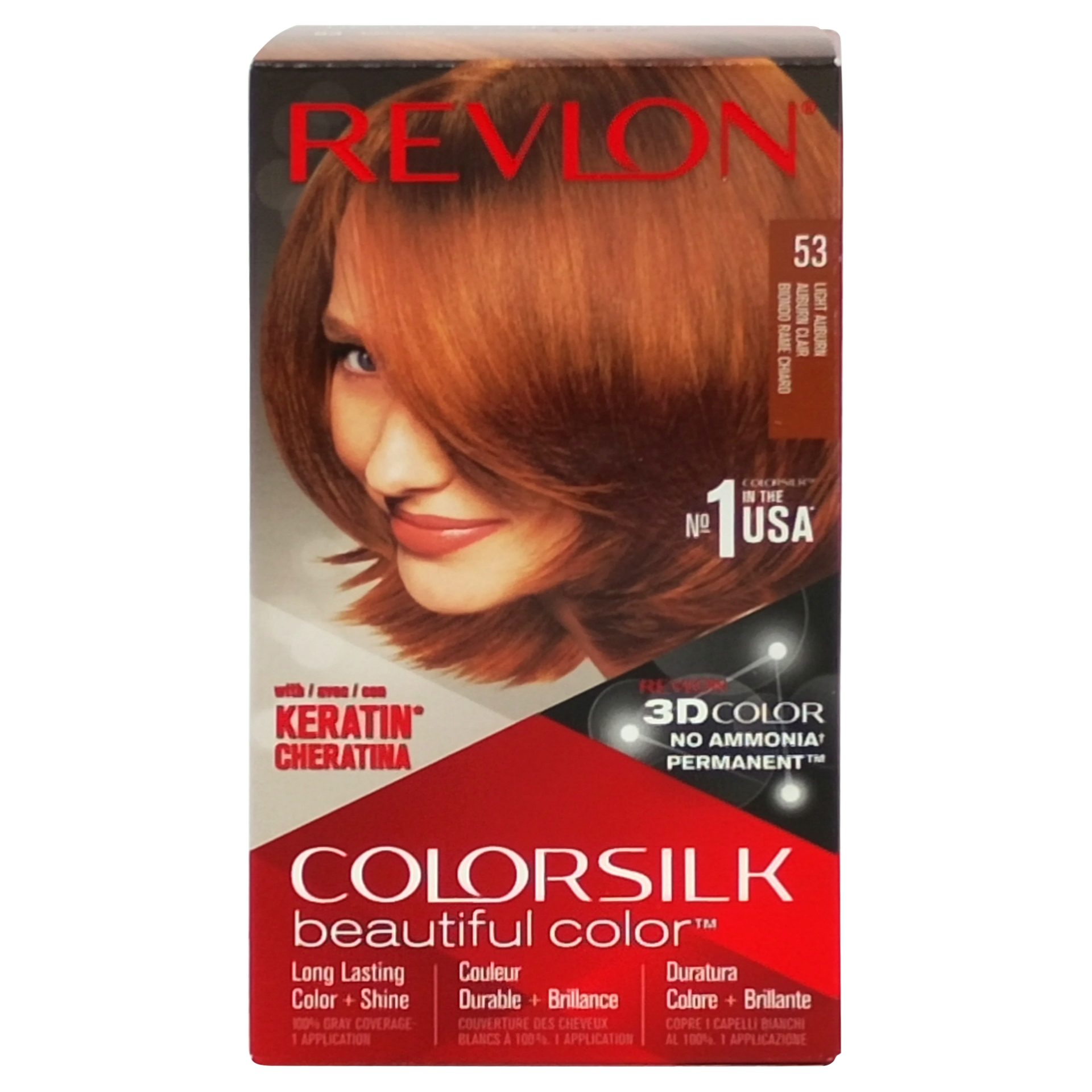 Sub 99 Lei - Vopsea pentru Par, Revlon Color Silk, 53 Light Auburn