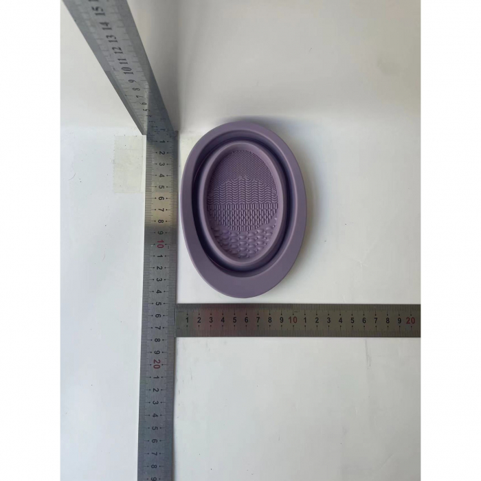 Accesoriu din silicon pentru curatarea accesoriilor makeup, pensule, buretei, 14.5 x 11,5 cm, 2 moduri de utilizare, pliabil, mov [14]