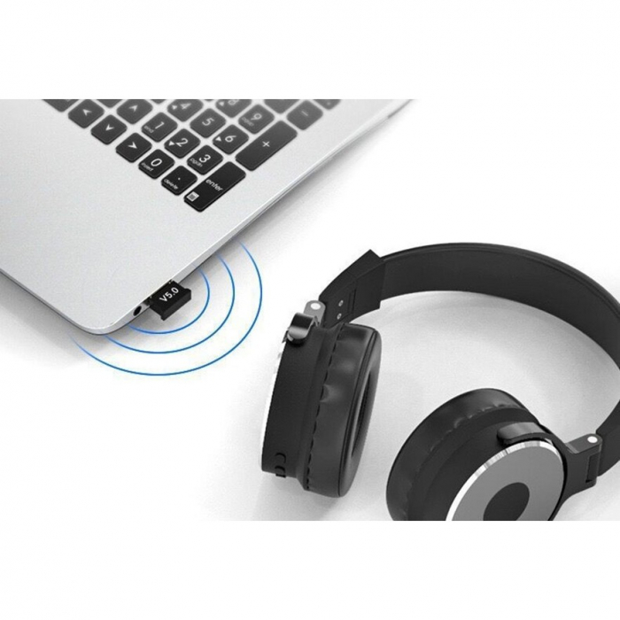 Adaptor Bluetooth, Flippy, 5.0, Wireless, pentru PC/Laptop, Interfata USB, 20 mbps, Negru [5]