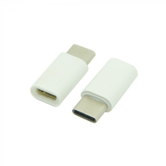 Adaptor Micro-USB to Type-C 2,4 cm Alb [1]