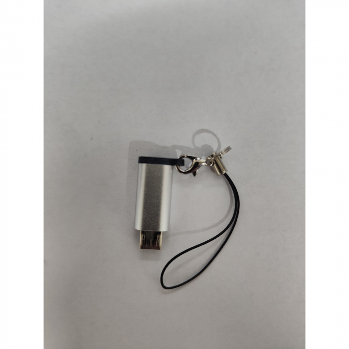Adaptor Type C (mama) to micro USB (tata) cu Agatatoare Breloc inclusa, Argintiu [3]