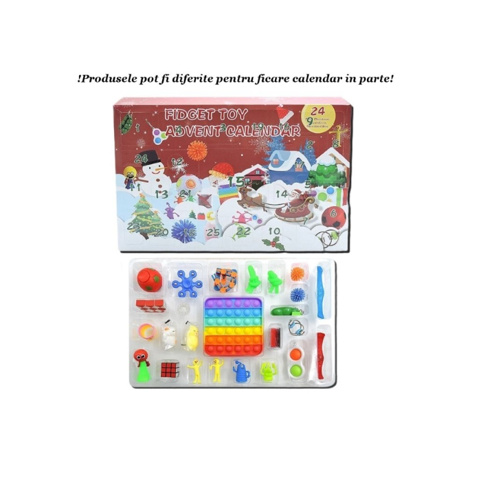 Advent Calendar Fidget Toys, Flippy, Model Craciun, Multicolor [5]